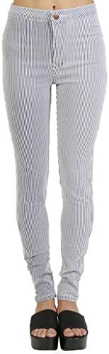 Echo Club House Women's Bennet Seersucker High Waist Denim X-Large Light Blue