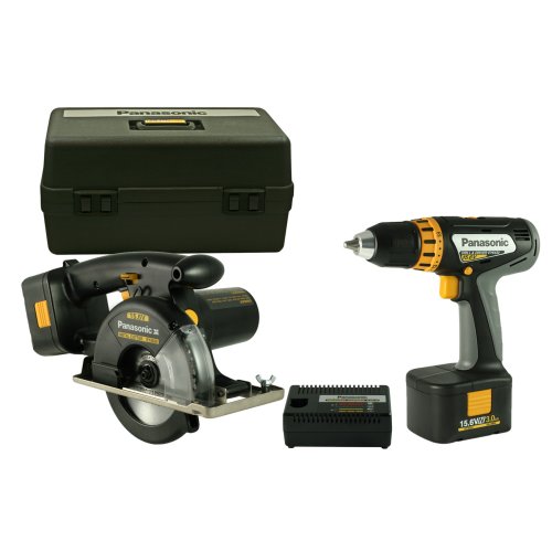 Panasonic EYC136NQKW 15.6-Volt NiMH Cordless 2-Tool Combo Kit, includes 1/2-Inch Drill/Driver and Metal Cutting Circular Saw