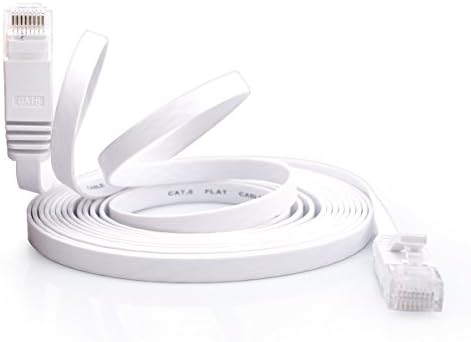 Motey Cat6 Cable Ethernet Cable Patch Flat 5ft, RJ45 Network Patch Cable - Cat 6 Cable 5 Feet (White)