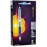 uni-ball Gel RT Retractable Pens, Micro Point, Blue Ink, Pack of 12