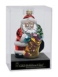 4 Santa Claus With Sack Of Gifts Glass Christmas Ornament #822200