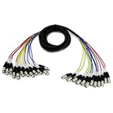 Seismic Audio - 12 Channel XLR Snake Cable - 15 Feet Long - Pro Audio Snake for Live Live, Recording, Studios, and Gigs - Patch, Amp, Mixer, Audio Interface 5'