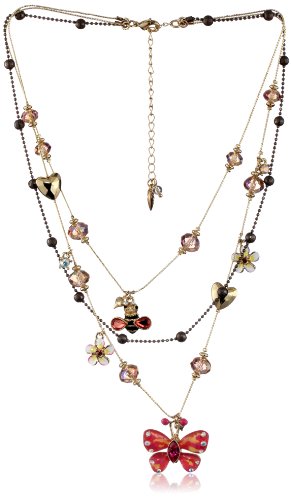 Betsey Johnson "Hawaii Luau" Butterfly Illusion Necklace