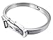 Hpolw Men's Belt Buckle Locking Silver Tone Stainless Steel Bangle Bracelet