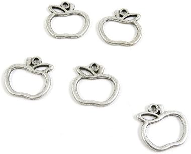20 PCS Antique Ancient Silver Tone Jewelry Making Charms Findings Jewellery Charme Bulk Wholesale Supplies Supply O6AT8 Apple Shape
