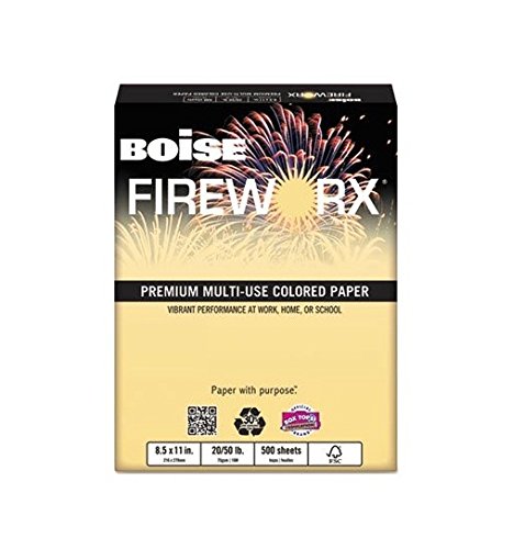 BOISE CASCADE PAPER MP2201BF FIREWORX Colored Paper, 20lb, 8-1/2 x 11, Boomin` Buff, 500 Sheets/Ream