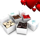 40 pcs 4 White Love Boxes Filled With Heart-Shaped Chocolates