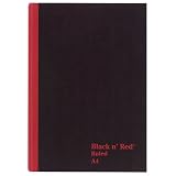 Casebound Notebook,Ruled,24 lb,w/Calc.,11-3/4'x8-1/4',BK/RD