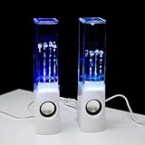 Flylinktech&reg; White Dancing Water Fountain Light Show Sound Speakers Plug And Play Colorful LED Fountain Water Dancing Speakers For Cellphone MP3 Mp4 PC Computer Notebook