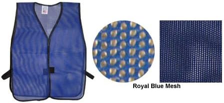 PVC Coated Plain Mesh Vests, Royal Blue