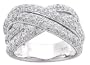 0.93ct. 14K. White Gold Round Pave Diamond Anniversary Ring