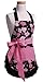 Flirty Aprons Midnight Bloom Girls Apron, Pink, Black and White