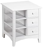 Hawthorne Side End Table I, 3-DRAWER, WHITE