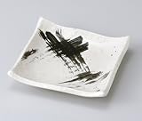 白地黒刷毛銘々皿　5個組 【美濃焼　和皿】