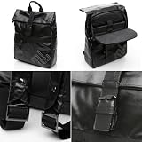 miim Waterproof Coating Cotton 12-Inch Laptop(Netbook) Backpack (Shine Black) with Padded Shoulder Straps