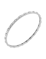 2.16 ct. tw Round Diamond Bangle Bracelet in Prong Setting - E-F VS1 - 18 Kt. White Gold