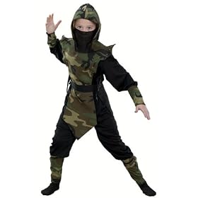Child Cammo Ninja Costume M-(8-10)