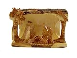 Olive Wood Bethlehem Cave Nativity-Large (5.5Hx7.5W)
