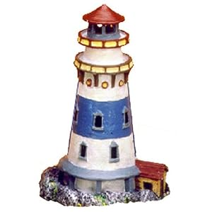 Exotic Environments Mini Lighthouse Aquarium Ornament, 3-1/2-Inch by 3-1/2-Inch by 5-1/2-Inch