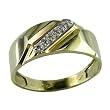 10K .03ct.t.w. 6 Diamond Tonal Band RIng In Yellow Gold