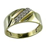 10K .03ct.t.w. 6 Diamond Tonal Band RIng In Yellow Gold