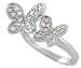 Sterling Silver Multi-Color Double Butterfly CZ Ring