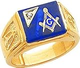 Thumbnail image for 14K Gold Diamond Masonic Mens Ring Sz 10