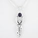 Amethyst Lunar Goddess Pendant in Sterling Silver with Stars on 18 Snake Chain, #8690