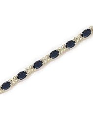 10kt Yellow Gold Oval Blue Sapphire Bracelet.
