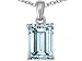 Jewelry : 1.50 cts Genuine 8x6 Emerald Cut Aquamarine Pendant - 14kt White or Yellow Gold