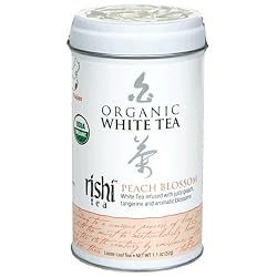 Rishi Tea Organic White Peach Blossom Loose Tea, 1.1-Ounce Tin (Pack of 3)