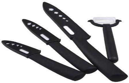 New Ultra Sharp Black Ceramic Knife Set Chef Kitchen Knives 3" 4" 6" +Peeler