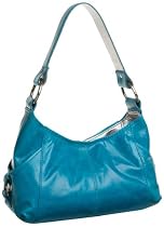 Kenneth Cole Reaction High Shine Small Hobo,Teal,one size