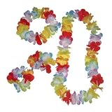 Dozen Hawaiian Aloha Luau Deluxe Silk Flower Lei Necklace Sets