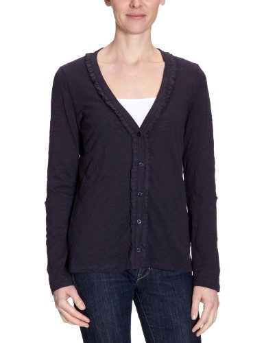 TOM TAILOR Damen Langarmshirt, 10227100070/feminine frill cardigan, Gr. 44 (XXL), Blau (60 Preisvergleich