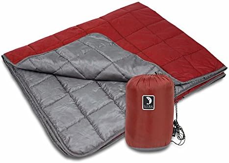Tribe Provisions Go-Anywhere Blanket - For Camping, picnics, concerts, cookouts and sporting events (Red-Gray)