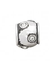 De Buman Sterling Silver Dot Charm Bead-fits Pandora, Troll & Chamilia European Charm Bracelets