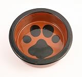 Colored Background Paw Bowls LG BROWN
