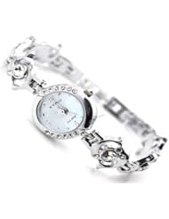 XINTE KIMIO Rhinestone Quartz Wrist Watch with Dolphin Pattern Bracelet for Women Color Light Blue