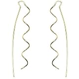 18kt Gold over Sterling Silver Corkscrew Bar Ear Thread Earrings