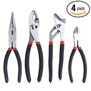 KR Tools 19013 Pliers Set in Tube, 4-Piece by 
