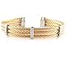 Stainles Steel Cable and Sterling Silver with Diamonds Bangle