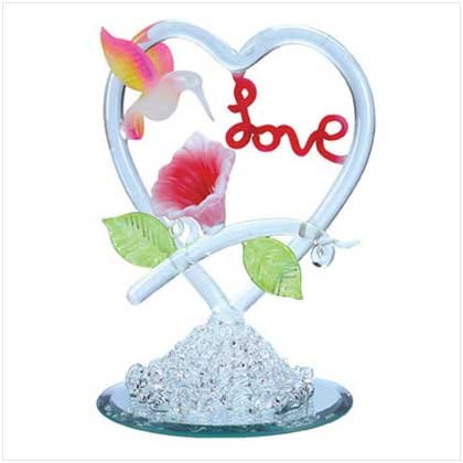 Spun glass hummingbird ''love'' - Style 30255