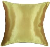 Artiwa 16"x16" Silk Decorative Pillow Cover : Solid Vegas Gold