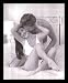 Night Games Woman Man Foreplay Love White Wood-Mounted Art Poster Print - 16" X 20"