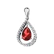 14K White Gold Chatham Created Ruby and Diamond Pendant
