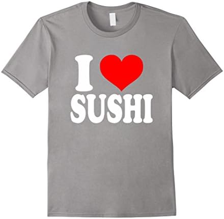 Men's I Love Sushi Tshirt Small Slate