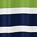 Sweet Jojo Designs Navy Blue, Lime Green and White Kids Bathroom Fabric Bath Stripes Shower Curtain
