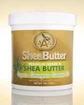 100% Unrefined Certified Grade A Shea Butter with a Hint of Organic Lemongrass Essential Oil 16 oz.