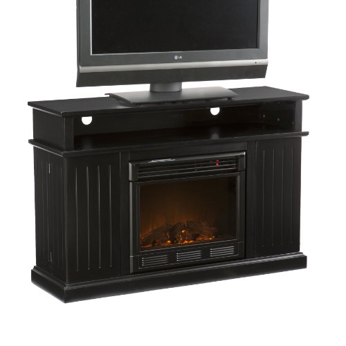 SEI Kingsbury Media Black Electric Fireplace